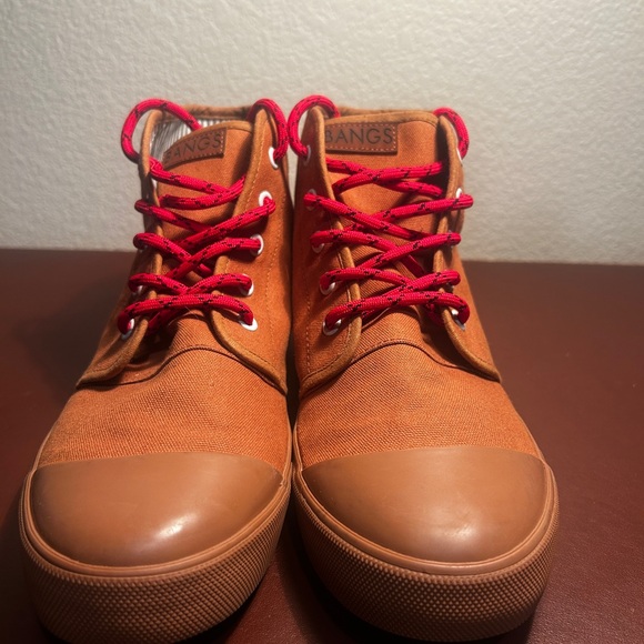 BANGS- Men's Tan Sneakers with Red Accents - Picture 9 of 9
